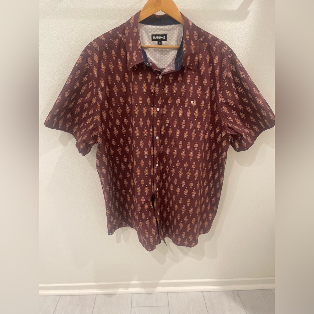 RANK 45 western button down short sleeve shirt